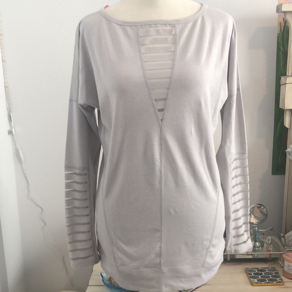 Betsey Johnson Tops - Betsy Johnson light gray long sleeve comfy shirt with lots of detail. Sz XS.EUC